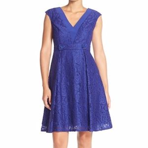 Adrianna Papell Embellished Lace Fit & Flare Dress